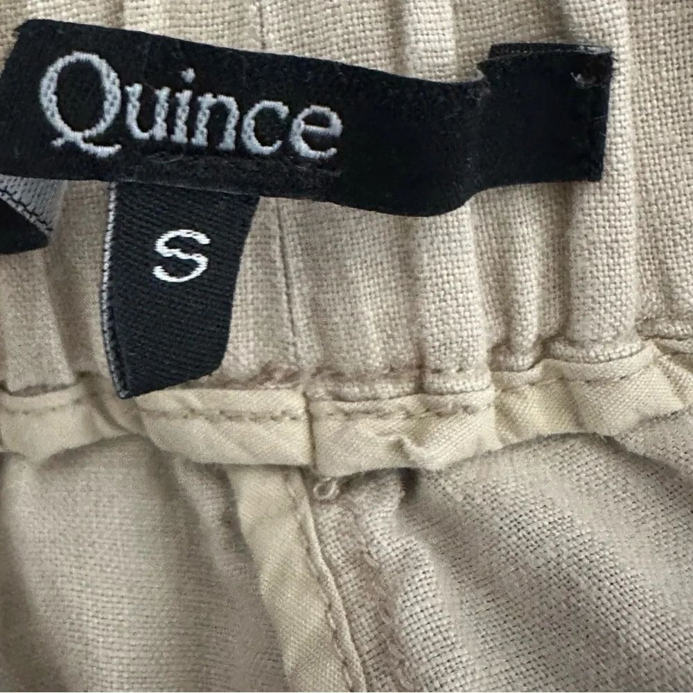Quince 100% European Linen Cropped Pants Small Flax Elastic Waist